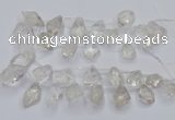 CTD3750 Top drilled 15*20mm - 25*30mm faceted nuggets white crystal beads