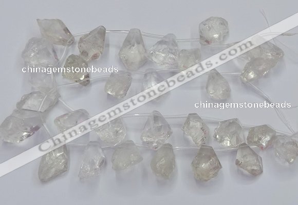 CTD3750 Top drilled 15*20mm - 25*30mm faceted nuggets white crystal beads