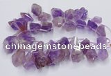 CTD3751 Top drilled 15*20mm - 25*30mm faceted nuggets amethyst beads