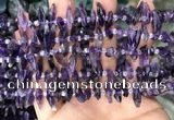 CTD3755 15.5 inches 4*6mm - 6*20mm sticks amethyst gemstone beads