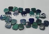 CTD378 Top drilled 18*25mm - 22*30mm freeform chrysocolla beads