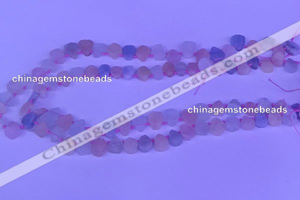 CTD3853 Top drilled 8*10mm - 10*12mm freeform morganite beads