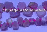 CTD3857 Top drilled 8*10mm - 10*12mm freeform pink opal beads