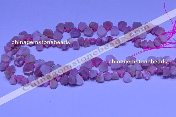 CTD3857 Top drilled 8*10mm - 10*12mm freeform pink opal beads