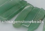 CTD386 Top drilled 10*20mm - 12*50mm wand green aventurine beads