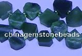 CTD3860 Top drilled 8*8mm - 10*12mm freeform Canadian jade beads