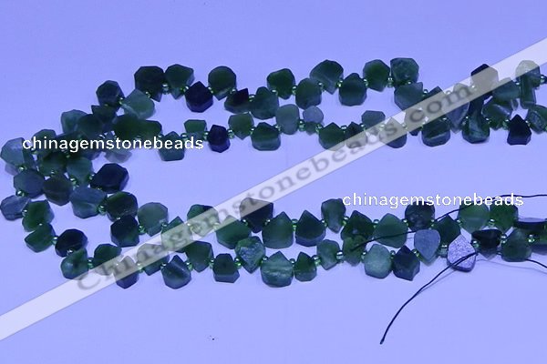 CTD3860 Top drilled 8*8mm - 10*12mm freeform Canadian jade beads