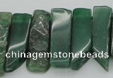 CTD387 Top drilled 10*20mm - 12*50mm wand green aventurine beads