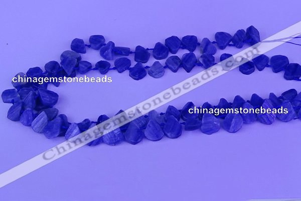 CTD3870 Top drilled 10*13mm - 12*16mm freeform blue kyanite beads
