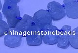 CTD3880 Top drilled 8*10mm - 10*12mm freeform aquamarine beads