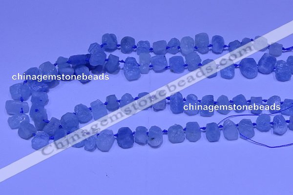 CTD3880 Top drilled 8*10mm - 10*12mm freeform aquamarine beads