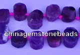 CTD3887 Top drilled 8*10mm - 10*14mm freeform pink tourmaline beads