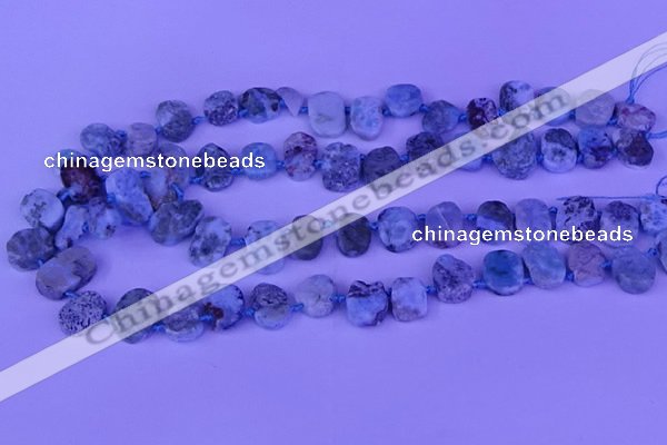 CTD3889 Top drilled 12*16mm - 13*17mm freeform larimar beads