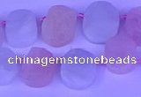 CTD3892 Top drilled 12*16mm - 13*17mm freeform morganite beads