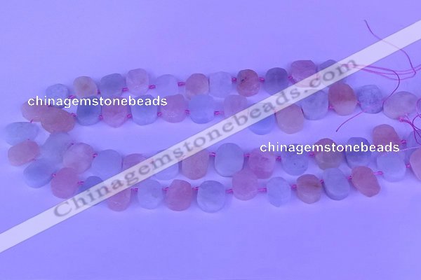 CTD3892 Top drilled 12*16mm - 13*17mm freeform morganite beads