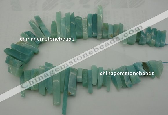 CTD390 Top drilled 10*20mm - 12*50mm wand amazonite beads