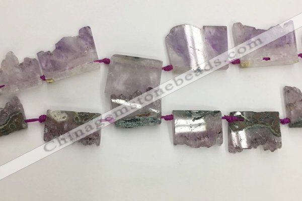 CTD3900 Top drilled 20*35mm - 30*40mm freeform druzy amethst beads