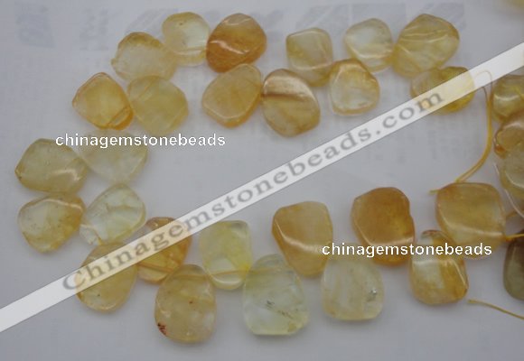 CTD391 Top drilled 20*25mm - 22*30mm freeform citrine beads