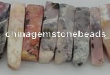 CTD395 Top drilled 8*18mm - 10*50mm wand pink opal gemstone beads