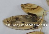 CTD40 Top drilled 10*23mm – 15*40mm marquise picture jasper beads