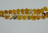 CTD4002 Top drilled 14*22mm - 22*42mm freeform agate gemstone beads