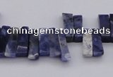 CTD401 Top drilled 4*15mm - 6*20mm sticks sodalite gemstone beads