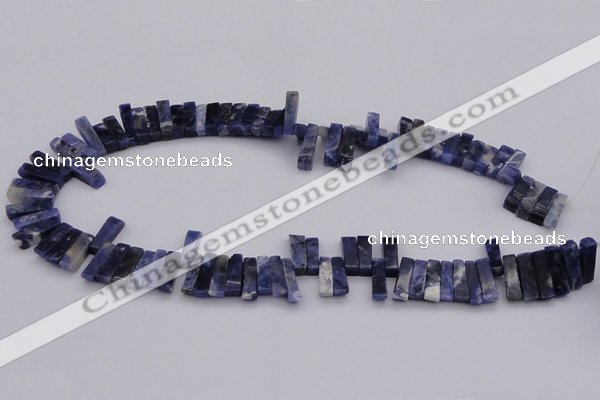 CTD401 Top drilled 4*15mm - 6*20mm sticks sodalite gemstone beads