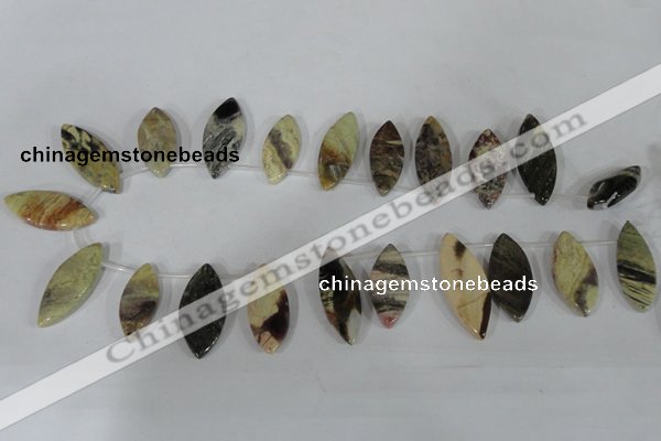 CTD41 Top drilled 10*23mm – 15*40mm marquise jasper beads