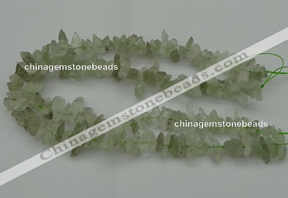 CTD410 Top drilled 4*8mm - 6*15mm nuggets green quartz beads