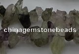 CTD413 Top drilled 4*8mm - 6*15mm nuggets green quartz beads