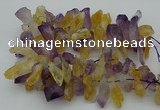 CTD420 Top drilled 12*25mm - 18*40mm nuggets amethyst & citrine beads