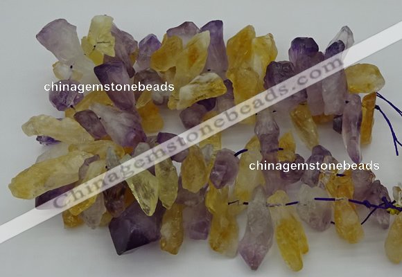 CTD420 Top drilled 12*25mm - 18*40mm nuggets amethyst & citrine beads