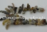 CTD436 Top drilled 10*20mm - 12*45mm sticks druzy agate beads