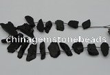 CTD438 Top drilled 10*25mm - 20*45mm freeform black tourmaline beads