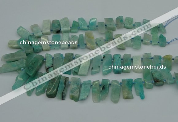 CTD445 Top drilled 8*20mm - 10*35mm sticks amazonite beads