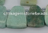 CTD446 Top drilled 20*25mm - 25*28mm freeform amazonite beads