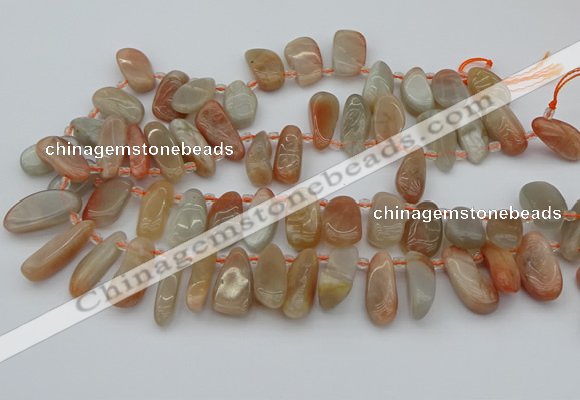 CTD447 Top drilled 10*20mm - 15*30mm freeform moonstone beads