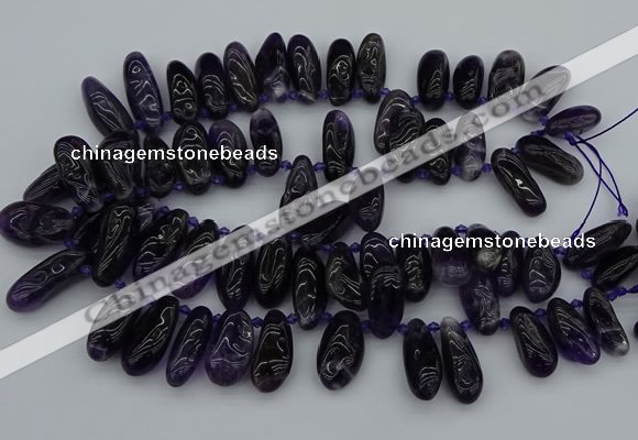 CTD448 Top drilled 10*20mm - 15*30mm freeform amethyst beads