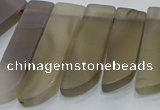 CTD4500 Top drilled 12*25mm - 12*50mm sticks matte grey agate beads