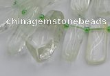 CTD454 15.5 inches 8*20mm - 15*38mm freeform green phantom quartz beads