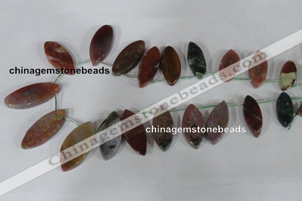 CTD46 Top drilled 12*23mm – 18*50mm marquise Indian agate beads