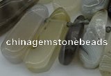 CTD465 15.5 inches 12*25mm - 15*45mm freeform grey agate beads