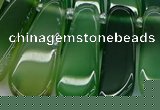 CTD469 15.5 inches 12*25mm - 15*45mm freeform green agate beads