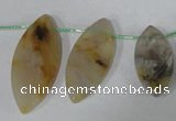 CTD48 Top drilled 15*30mm – 16*45mm marquise bamboo leaf agate beads