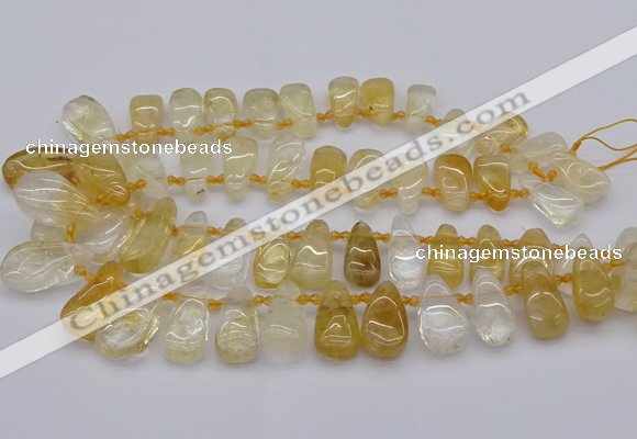 CTD482 Top drilled 10*22mm - 15*45mm freeform citrine beads