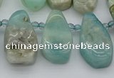 CTD489 Top drilled 10*22mm - 15*45mm freeform amazonite beads