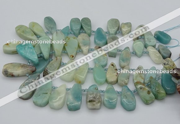 CTD489 Top drilled 10*22mm - 15*45mm freeform amazonite beads