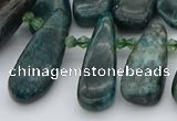 CTD492 Top drilled 10*22mm - 15*45mm freeform green apatite beads