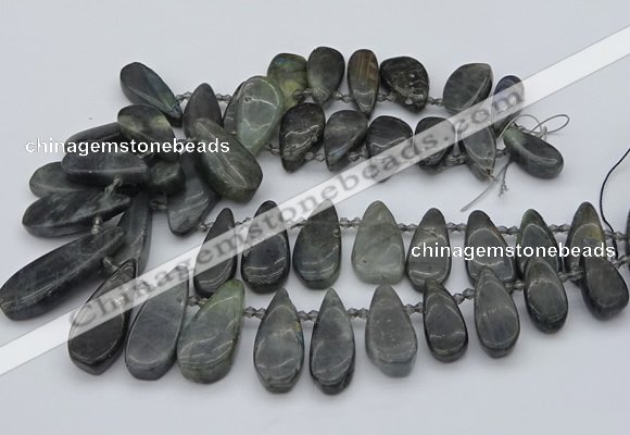 CTD495 Top drilled 10*22mm - 15*45mm freeform labradorite beads