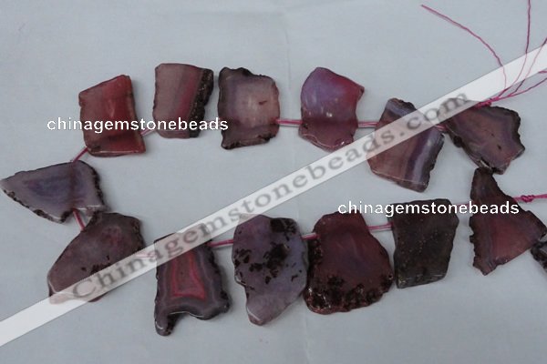 CTD521 Top drilled 20*30mm - 30*45mm freeform agate beads